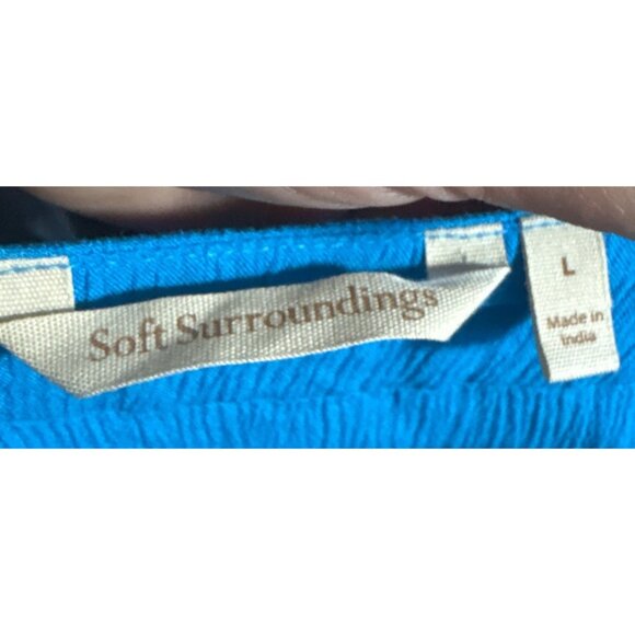 Soft Surroundings Blue Tunic Top With Beaded Embellishments Long Sleeves Womens - Picture 6 of 6